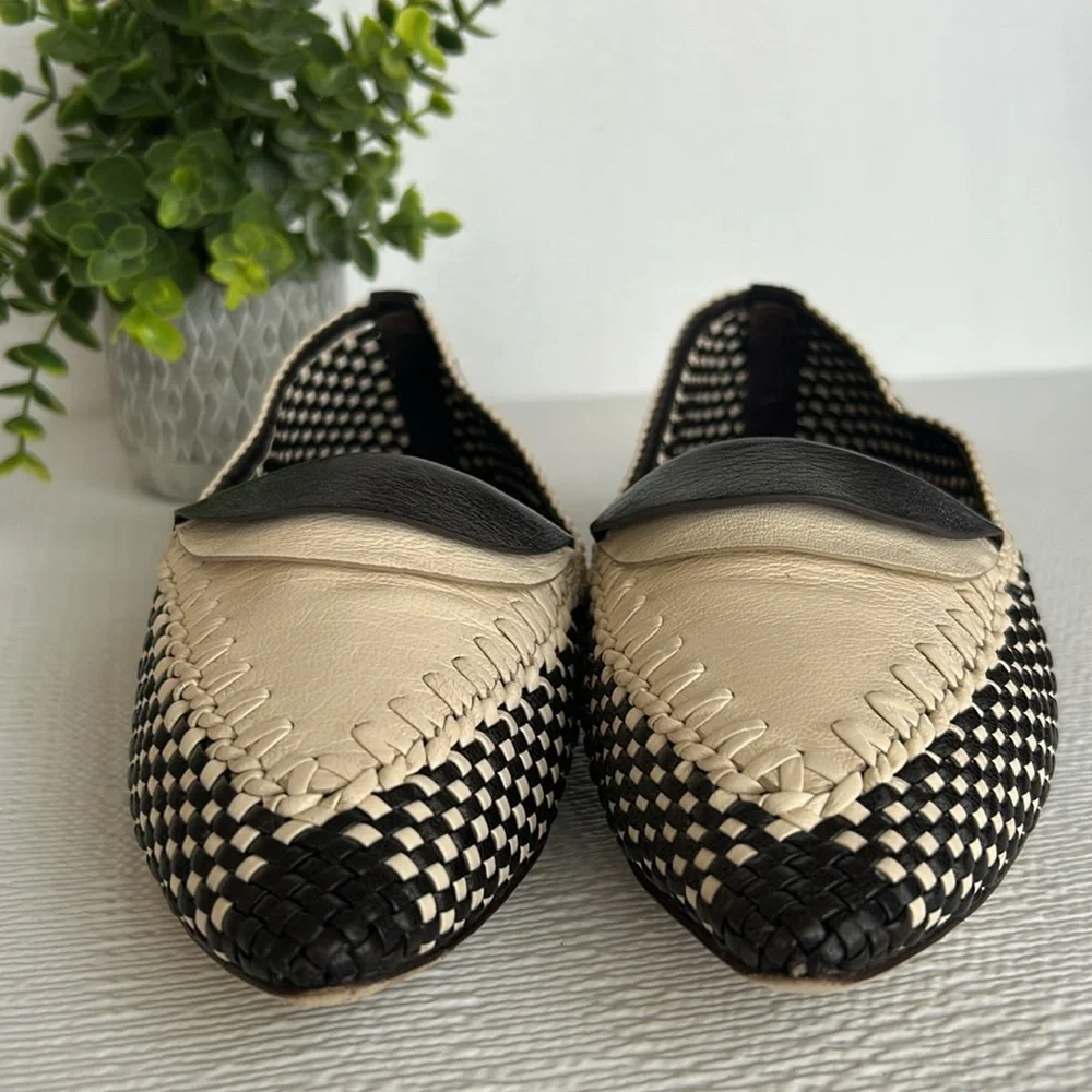 Tory Burch Black and Cream Checkered Flats - Picture 8 of 16